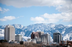 downtown salt lake city during winter